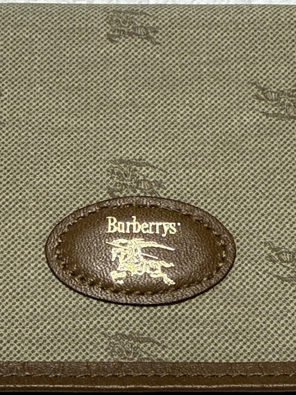 Burberrys of London Tan Canvas Card Holder with Brown Leather Trim